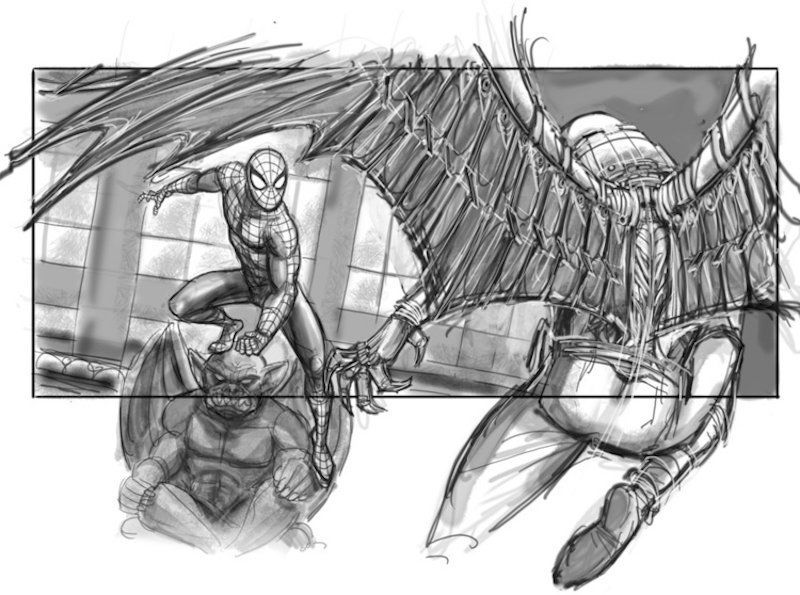 Illustration for article titled Aparecen nuevos bocetos de Spider-Man 4, la prometedora secuela que Sam Raimi no pudo hacer